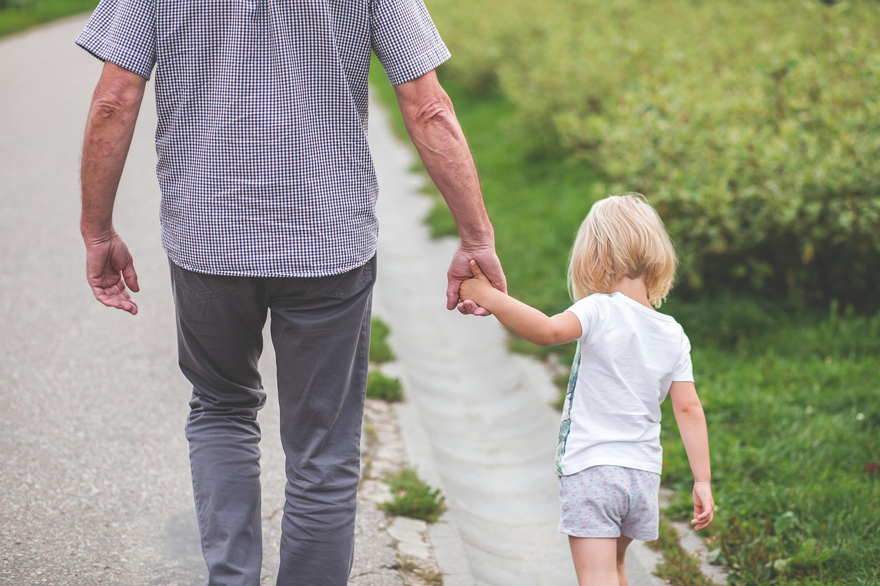 dad, nature, daughter, holding hands, parent, father, kid, child, fatherhood, family, together, walking, walking together, people, adolescent, affection, enjoyment, fun, girl, grass, joy, love, man, outdoors, togetherness